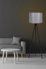 Opviq Lámpara de pie estilo escandinavo negro y gris